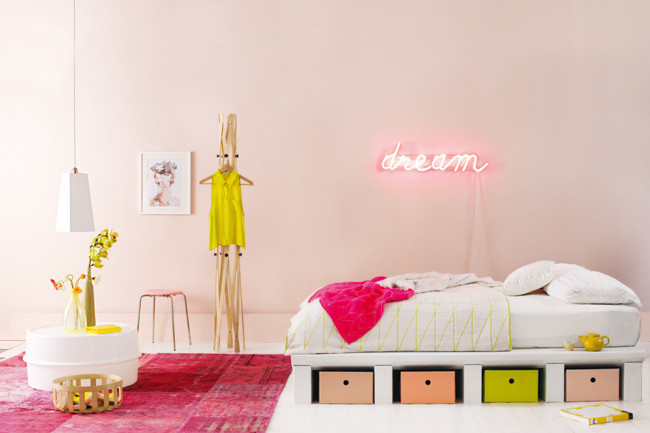 decoração com letras em neon